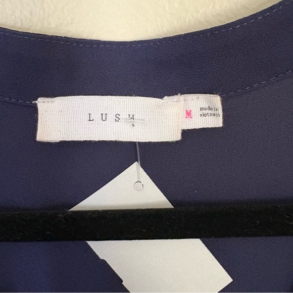 Lush Kendall Blue Faux Wrap Mini Dress Size Medium - Picture 13 of 13